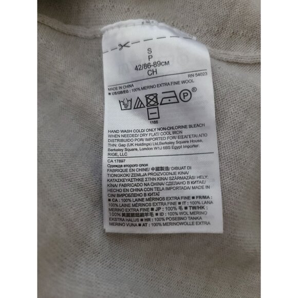 Banana Republic 100% Extra Fine Merino Wool Crewneck Preppy Gray Sweater Men's S - Picture 6 of 8